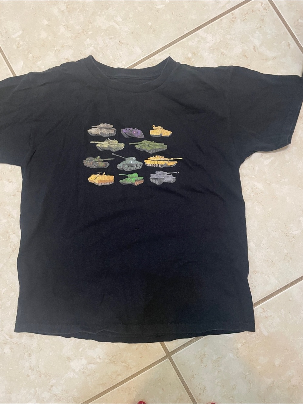 Black Graphic Tank T-Shirt with Colorful Tanks